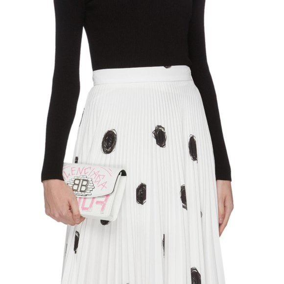 BALENCIAGA 'bb' Graffiti Print Leather Wallet - Picture 15 of 16